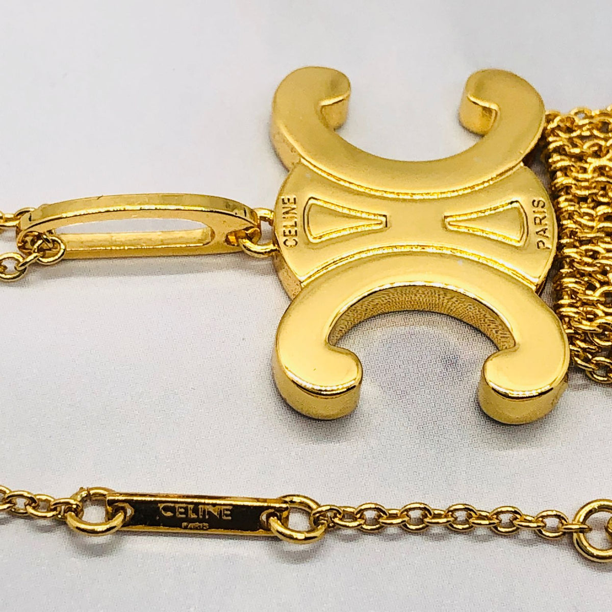 CELINE Monogram Tassel Pendant Necklace - Pre owned