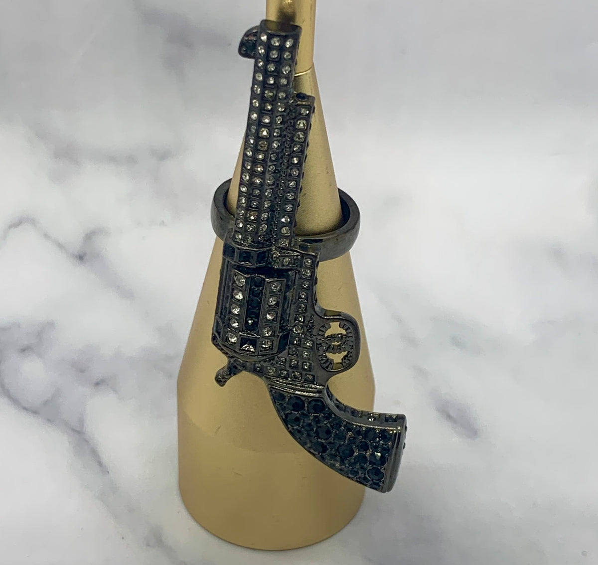 CHANEL CC Gun Shaped Ring Size M 7 - Pre owned