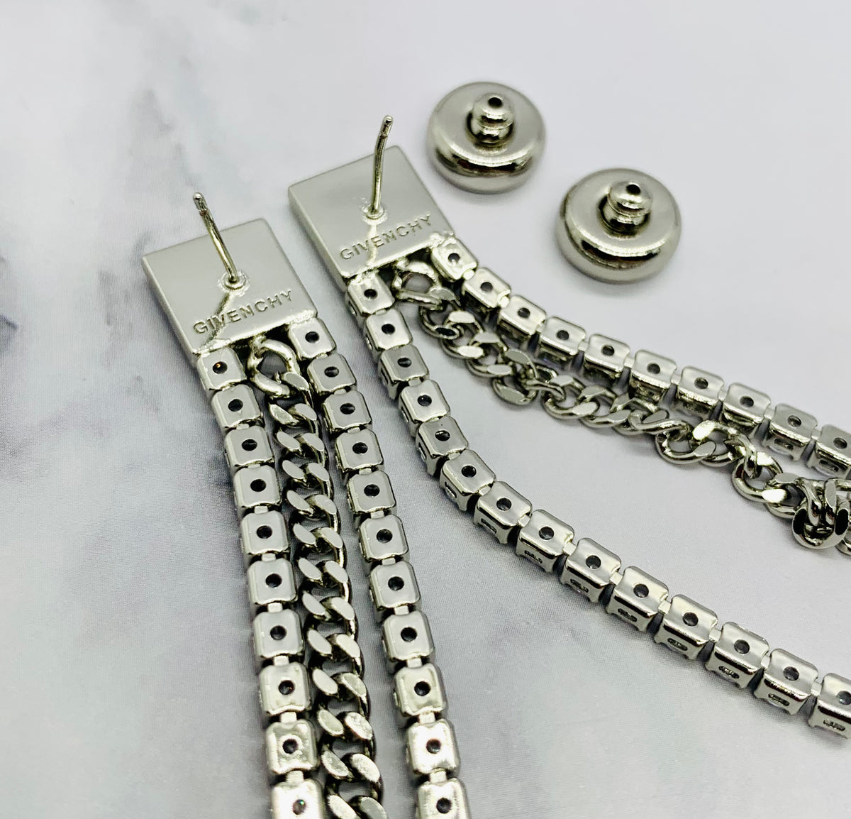 GIVENCHY Fringe Rhinestone Earrings - Pre owned