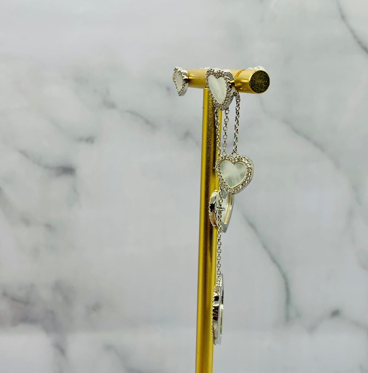 APM MONACO Mother of Pearl Heart Earrings - Pre owned