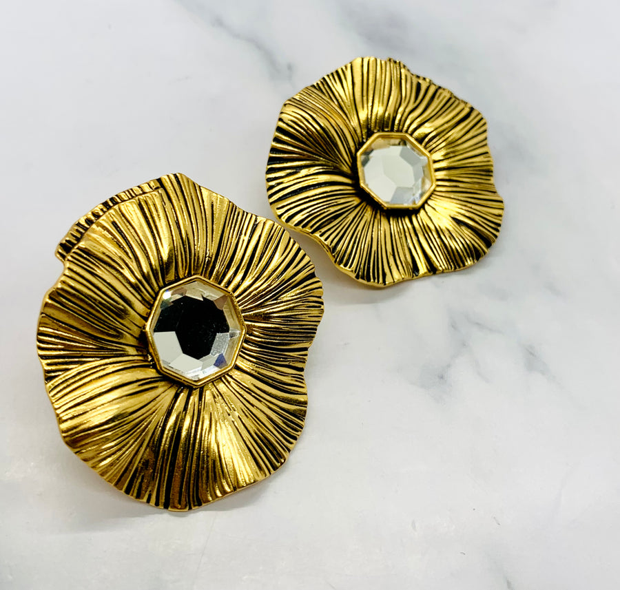 YSL YVES SAINT LAURENT Vintage Clip On Earrings - Pre owned