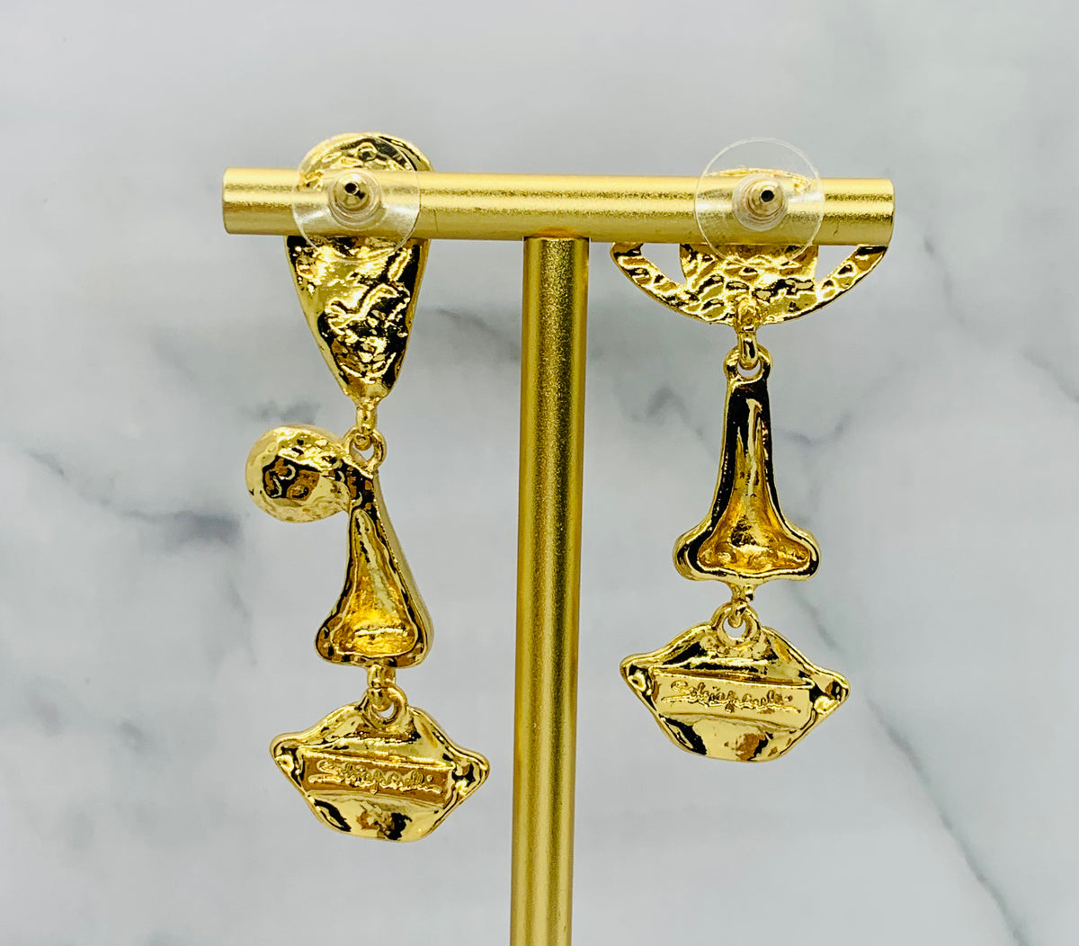 SCHIAPARELLI Statement Pendant Eye Earrings - Pre owned