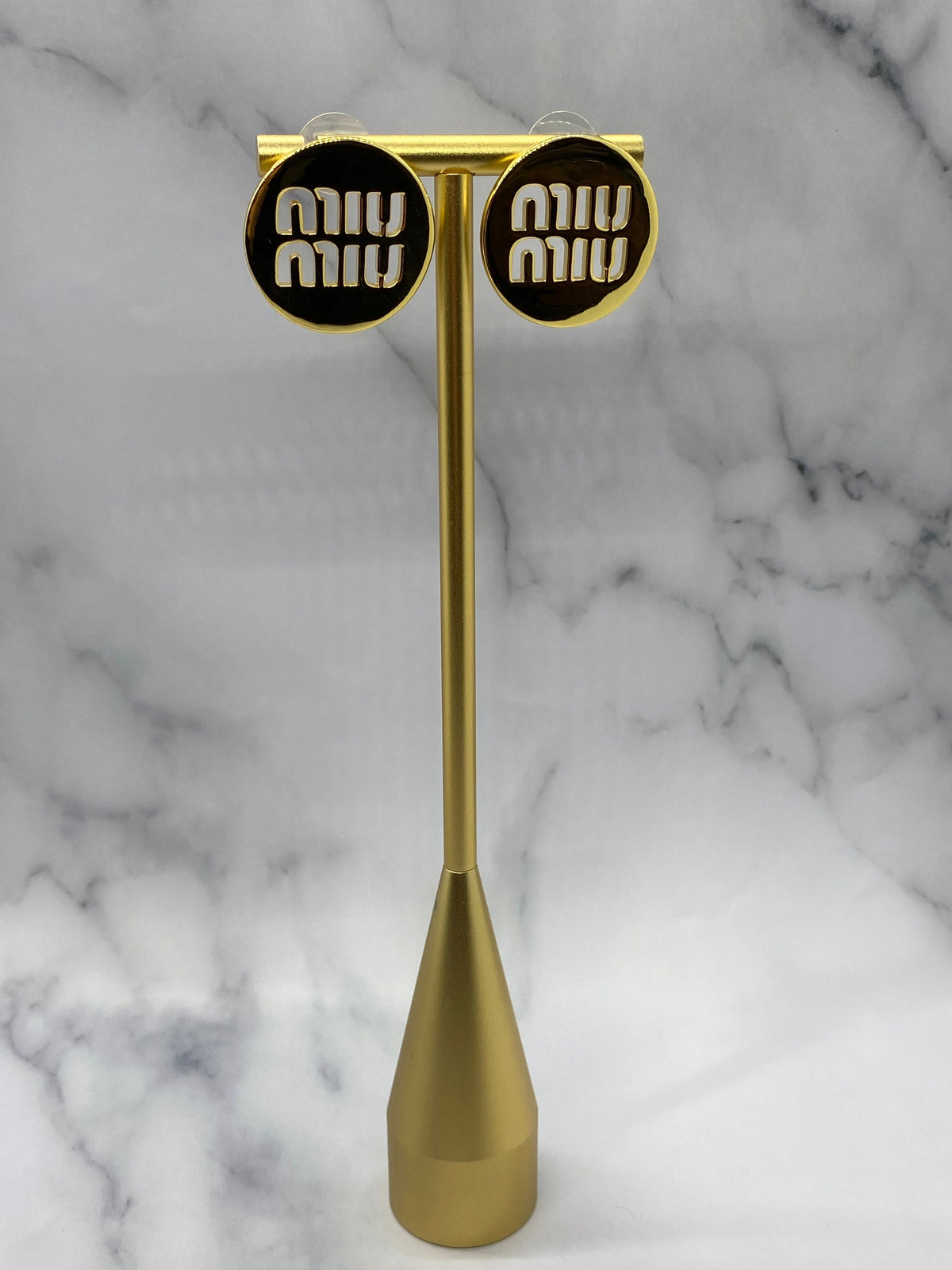 MIU MIU Gold Disc Earrings - Pre owned