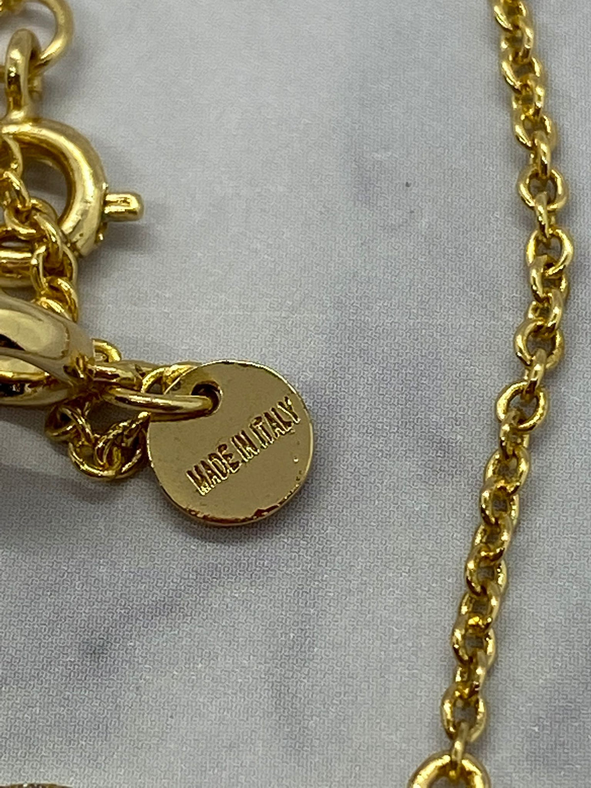 FENDI F Monogram Gold Tone Long Necklace - Pre owned