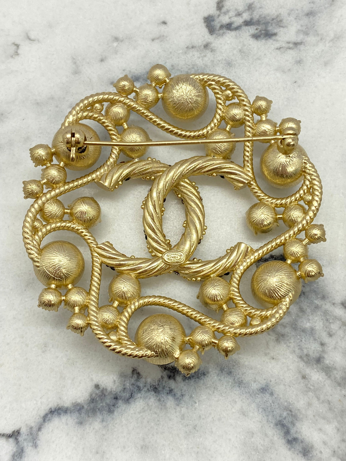 CHANEL CC Elaborate Brooch Pin - USED