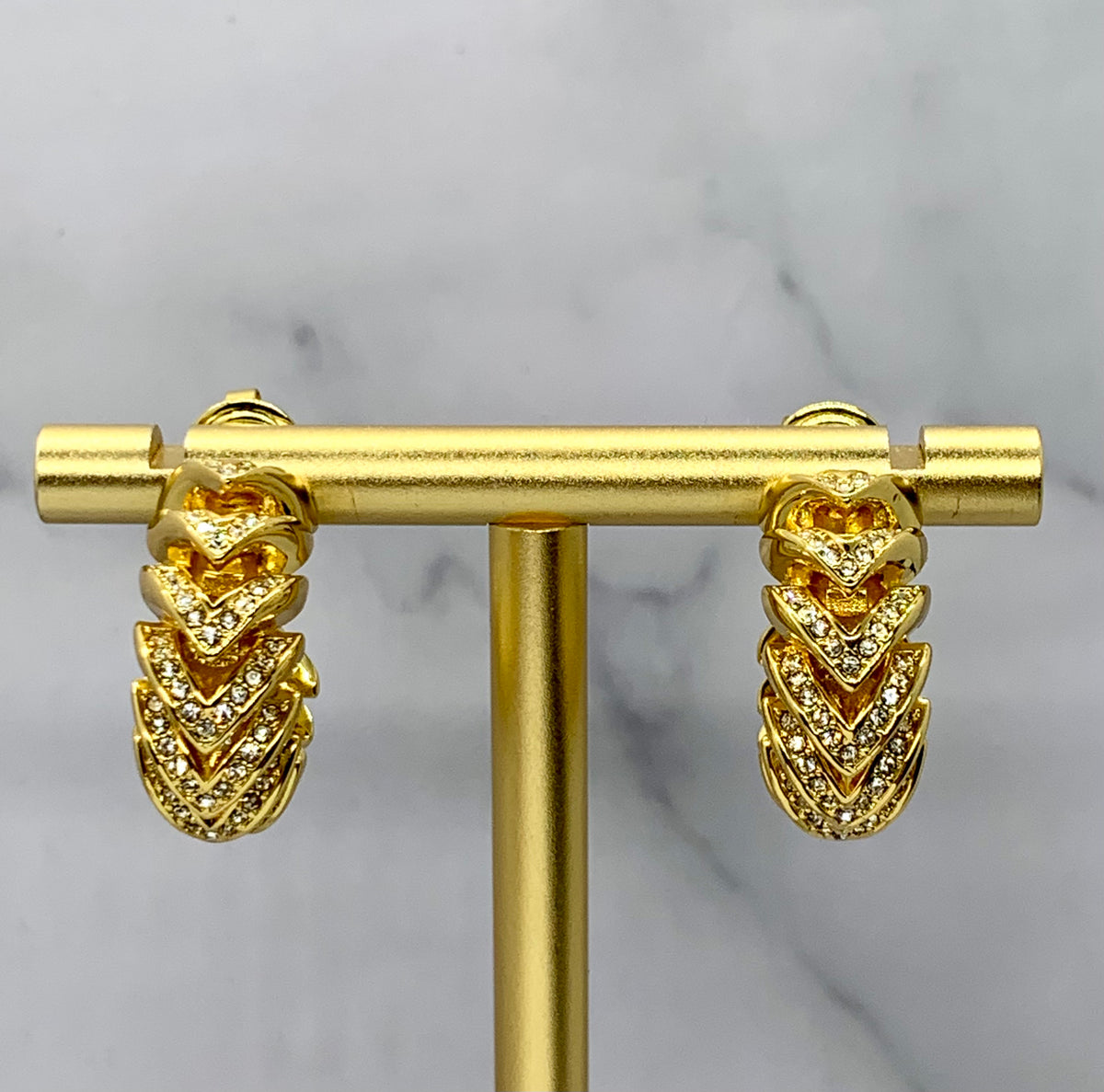 BOTTEGA VENETA Rhinestone Hoop Earrings - Pre owned