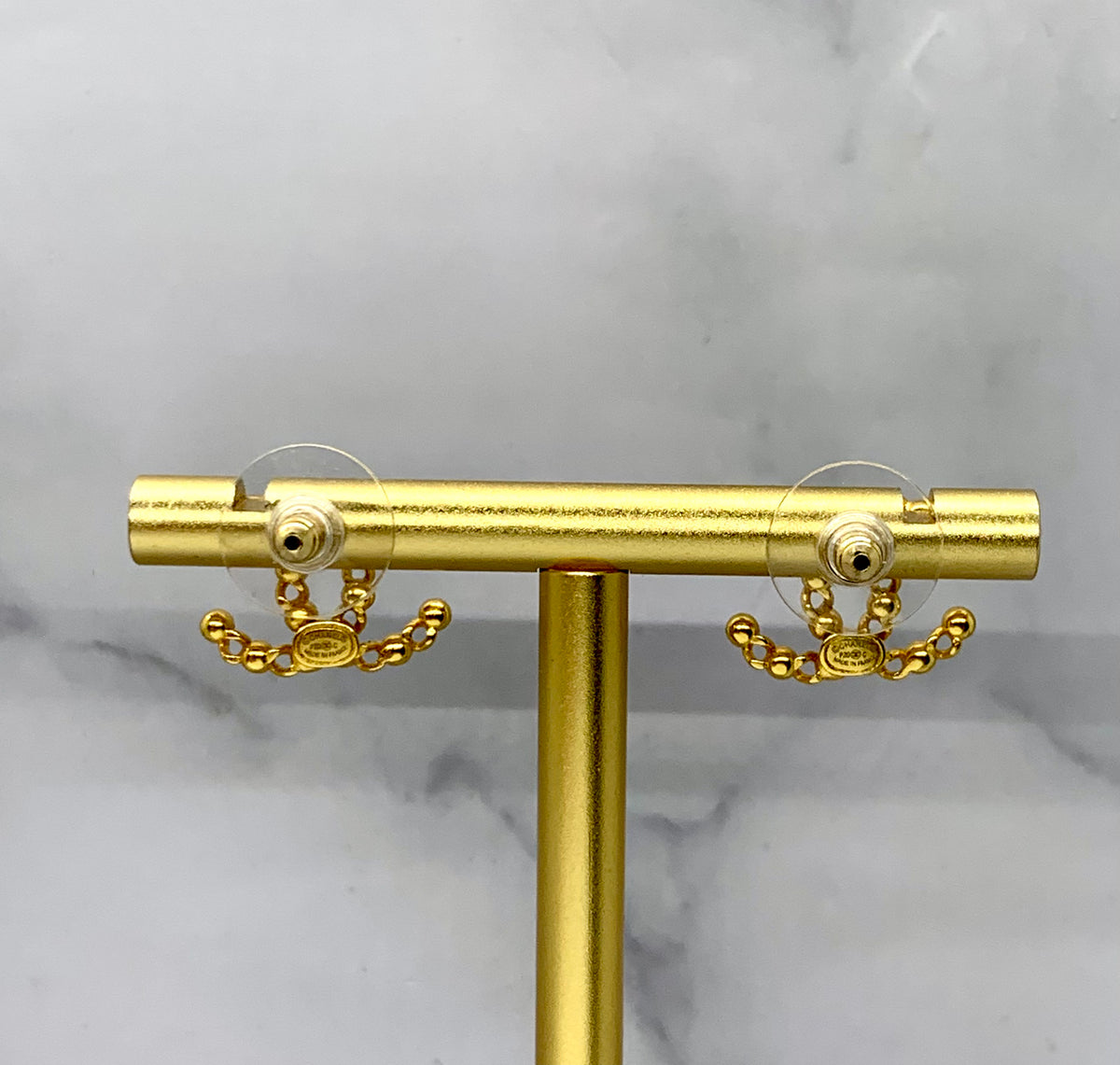 CHANEL CC Rhinestone Earrings - USED
