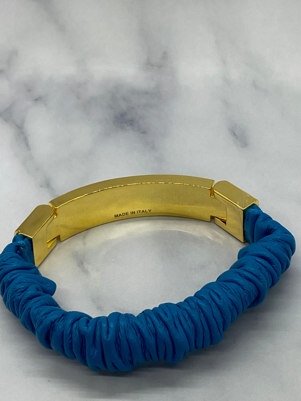 MIU MIU Blue Nappa Leather Bracelet - Pre owned