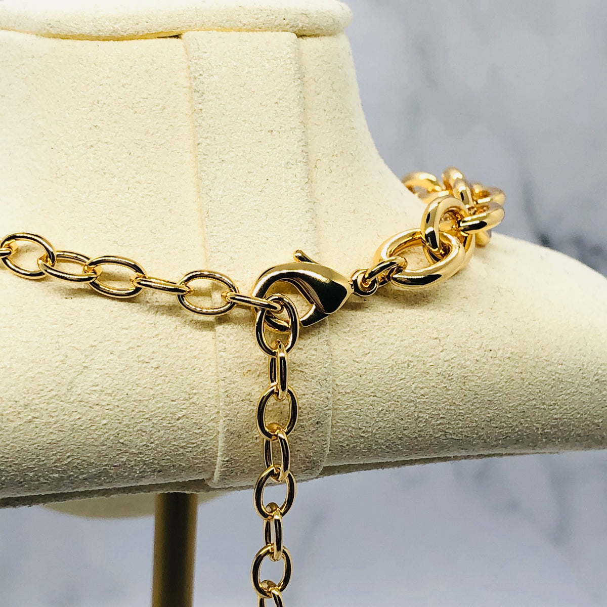MIU MIU Gold Tone Monogram Necklace - Pre owned