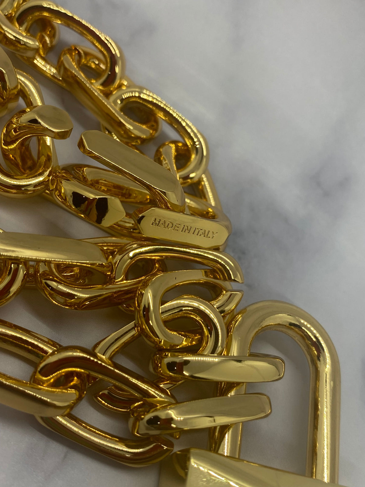 GIVENCHY Gold Tone Large Padlock Statement Necklace - Pre owned