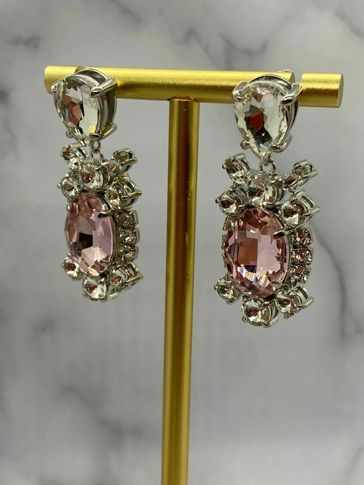 MIU MIU Crystal Chandelier Baroque Earrings - Pre owned