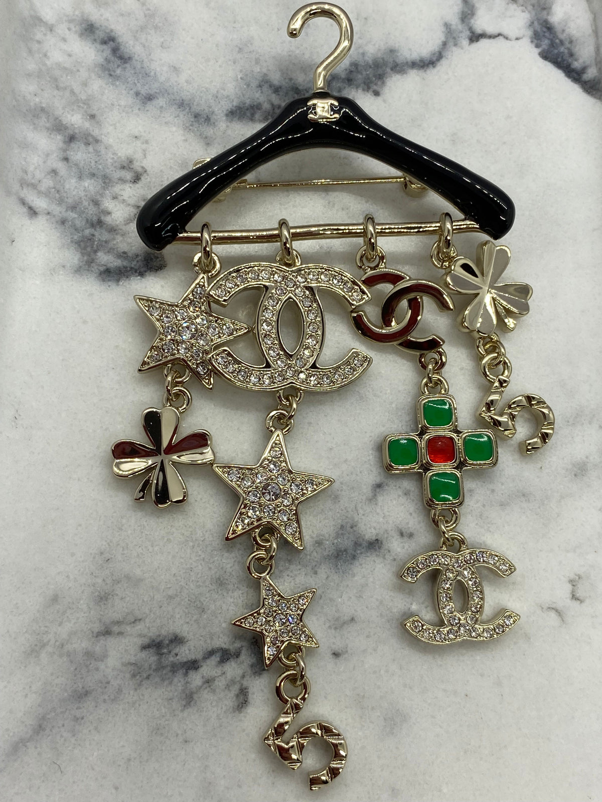 CHANEL CC Hanger Charm Brooch Pin - Pre owned