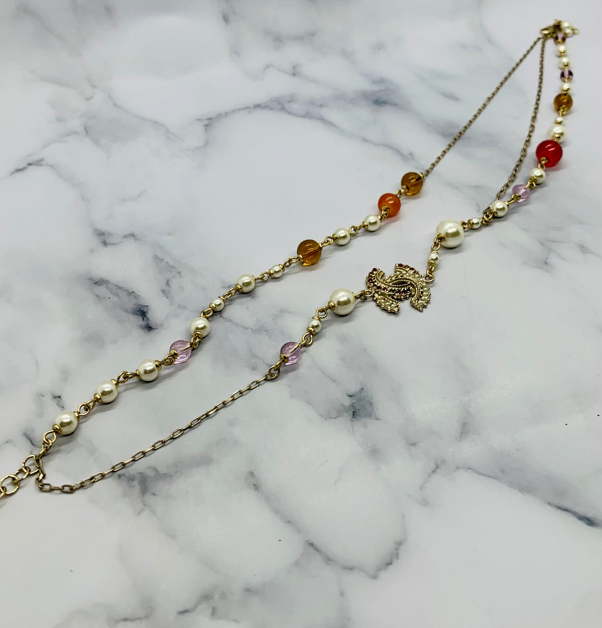 CHANEL CC 2019 Long Layered Necklace - Pre owned