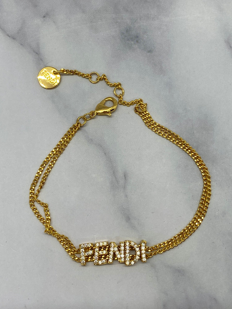 FENDI Rhinestone Chain Bracelet - Pre owned