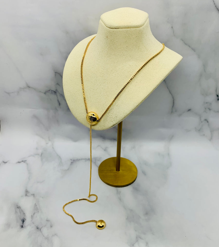 LOEWE Gold Tone Lariat Necklace - Pre owned