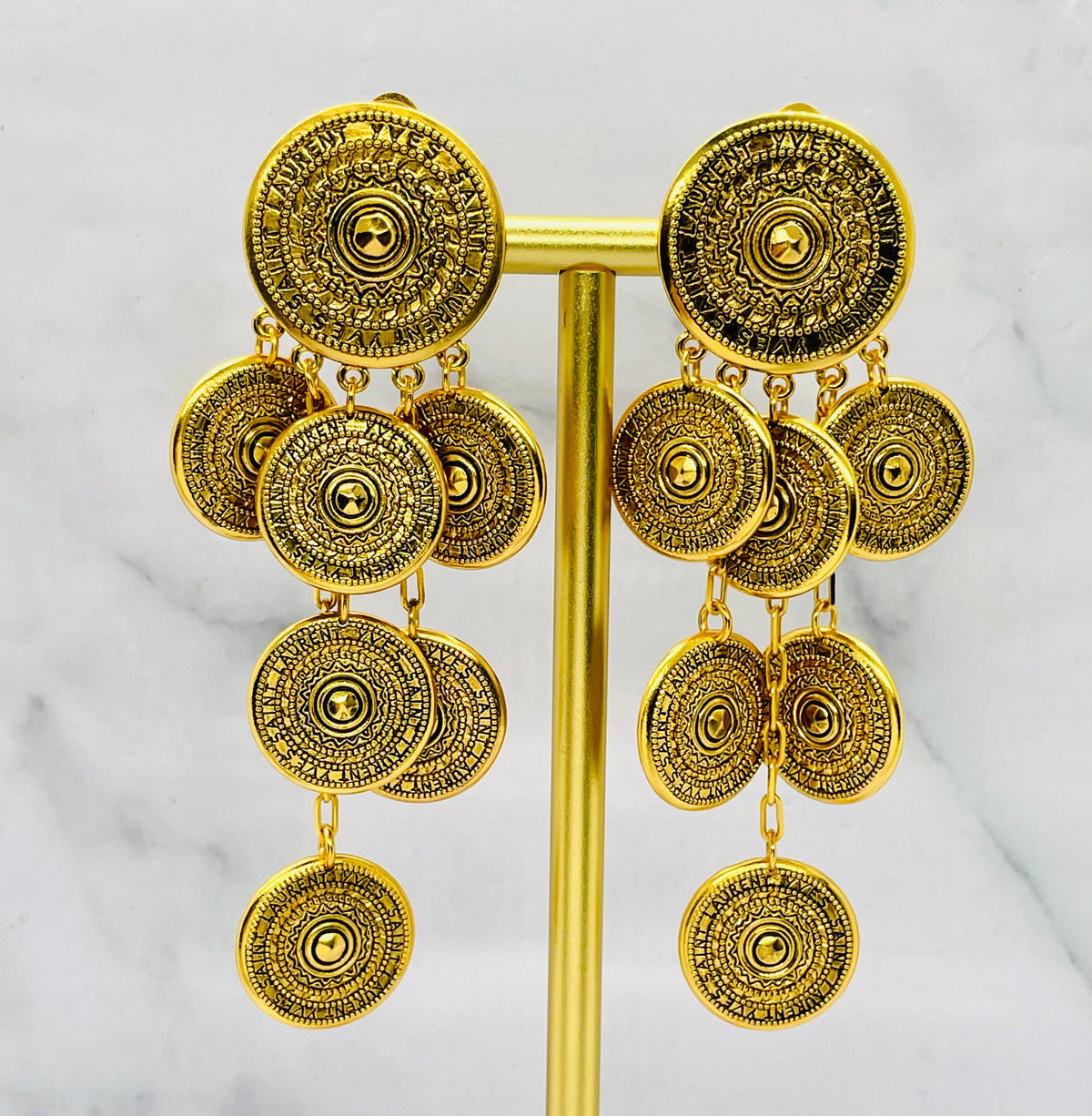 YSL YVES SAINT LAURENT Clip On Statement Earrings - Pre owned