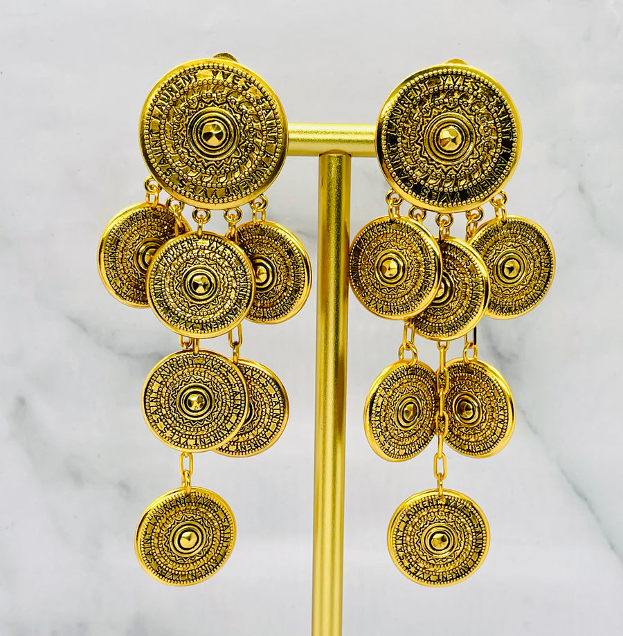 YSL YVES SAINT LAURENT Clip On Statement Earrings - Pre owned
