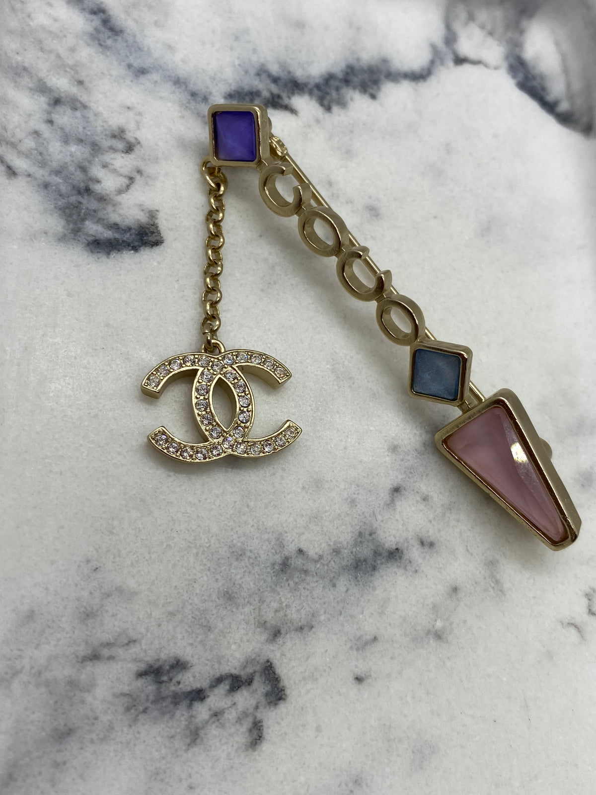 CHANEL CC Coco Brooch Pin - USED