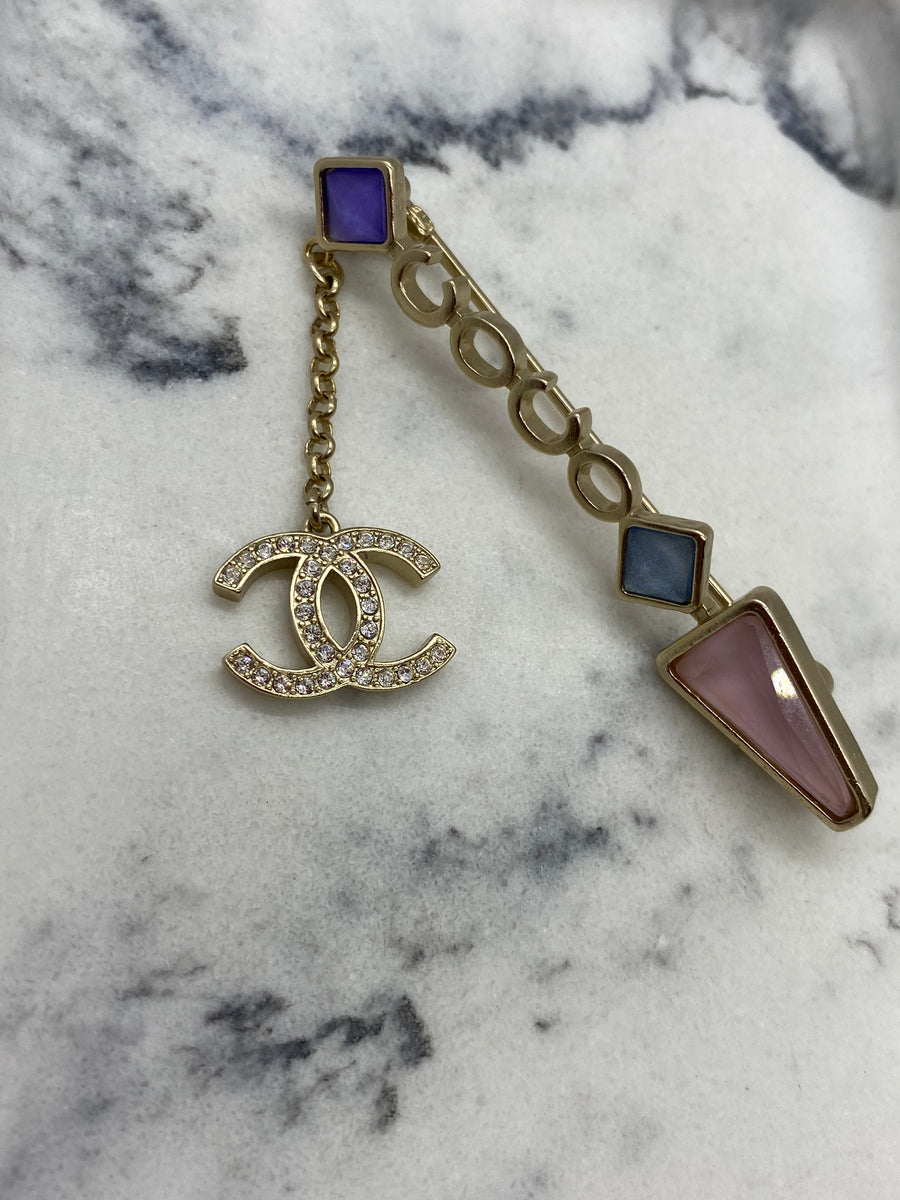 CHANEL CC Coco Brooch Pin - USED