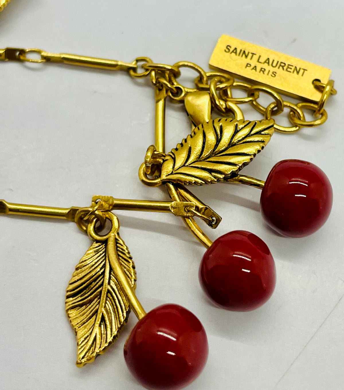 YSL YVES SAINT LAURENT Cherries Charm Bracelet - Pre owned