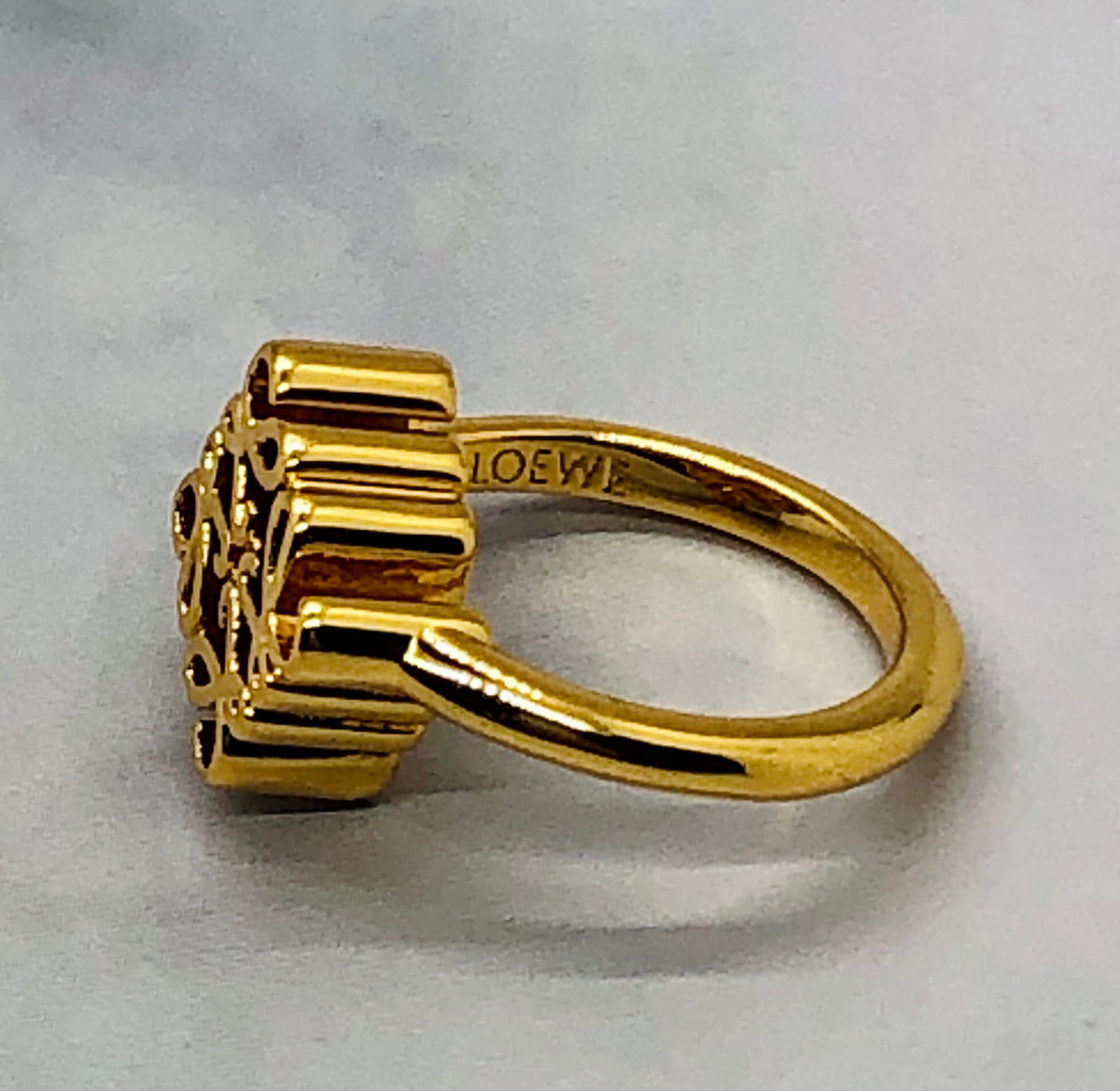 LOEWE Monogram Gold Tone Adjustable Ring - Pre owned