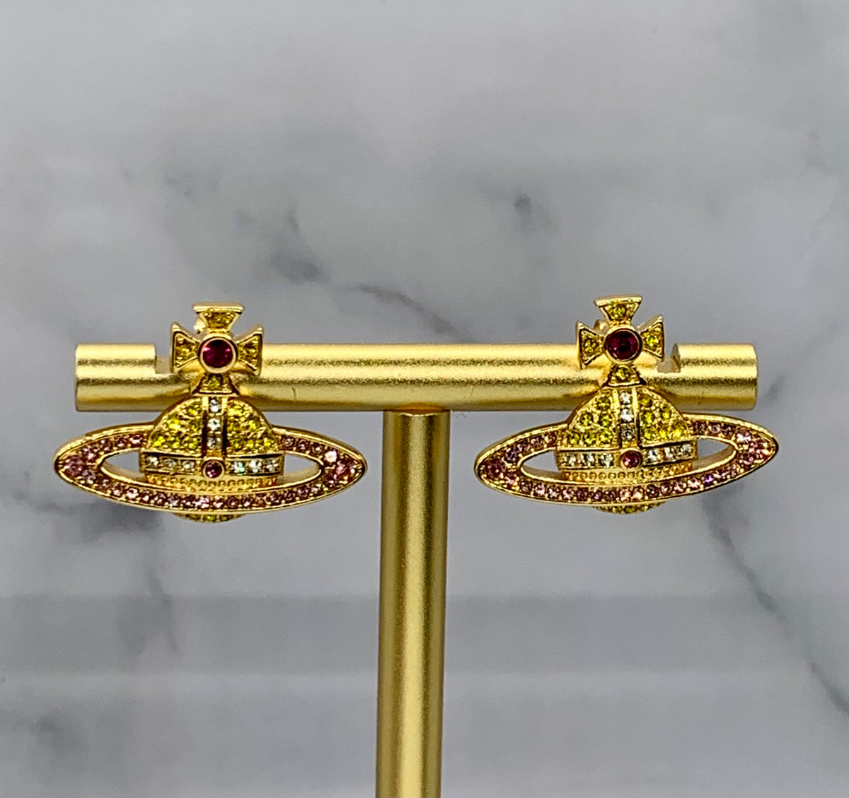VIVIENNE WESTWOOD Orb Rhinestone Earrings - Pre owned