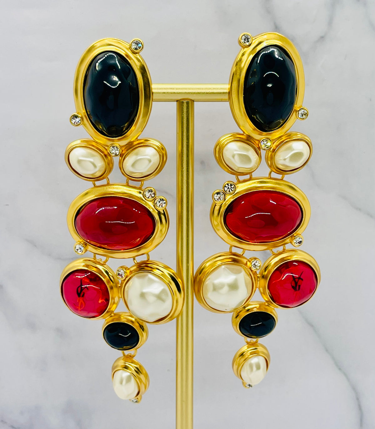YSL YVES SAINT LAURENT Clip On Statement Earrings - Pre owned