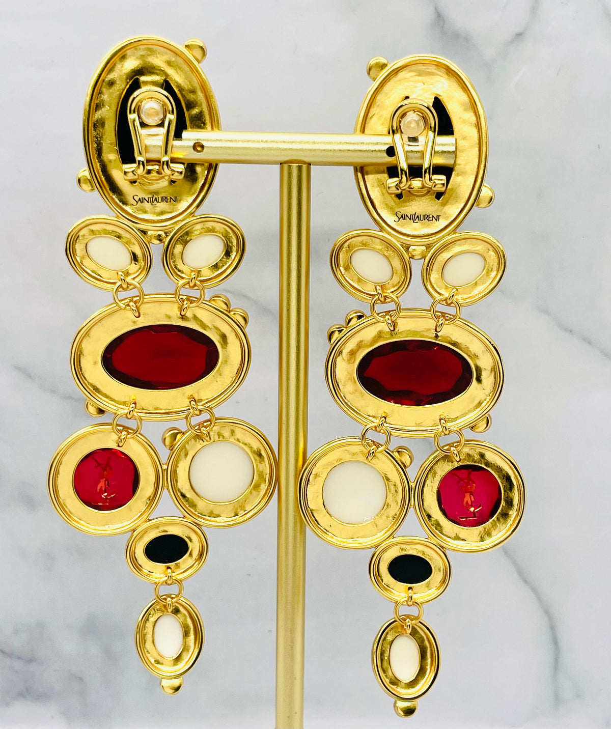 YSL YVES SAINT LAURENT Clip On Statement Earrings - Pre owned