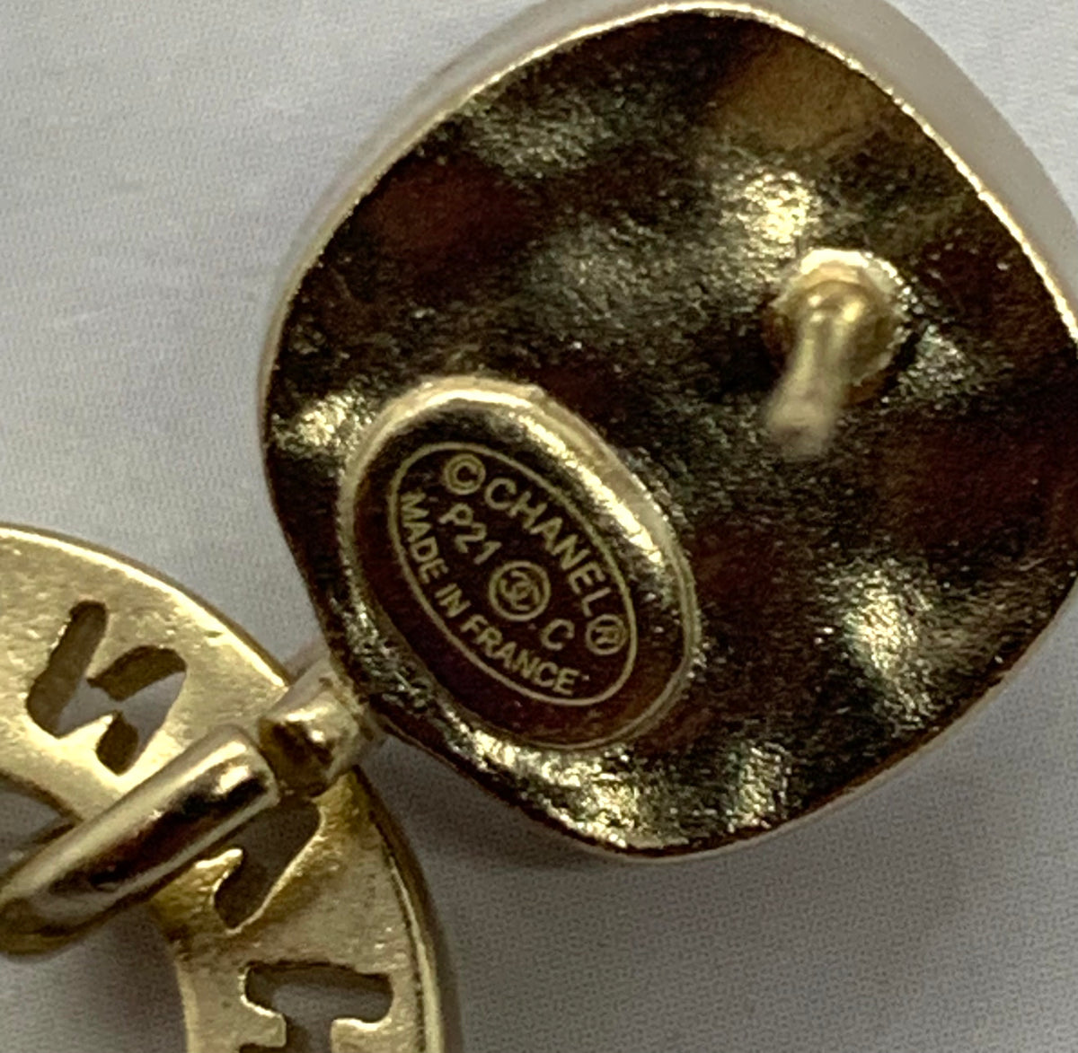 CHANEL CC Rhinestone Pendant Earrings - USED