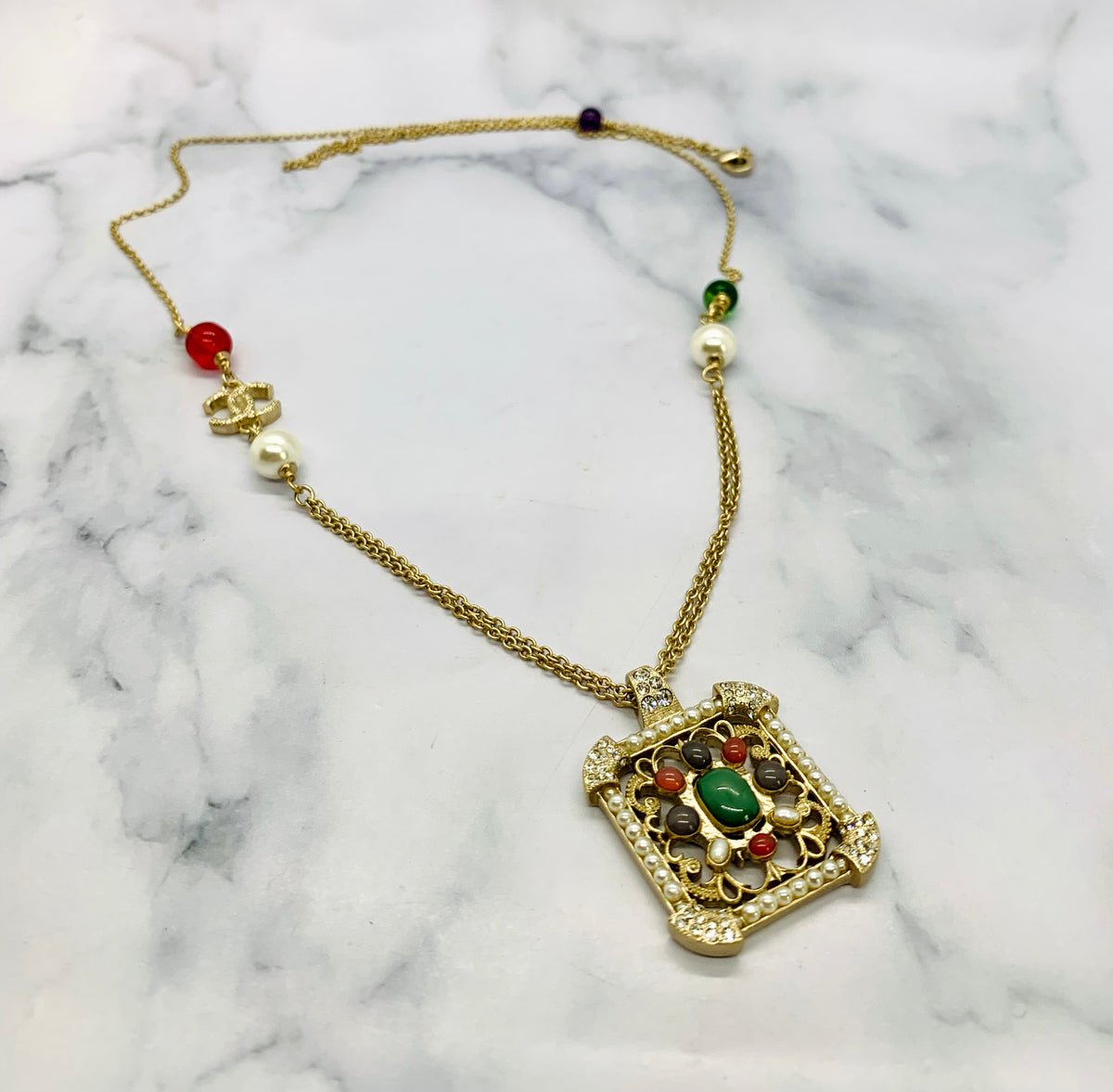 CHANEL CC Pendant Necklace - USED
