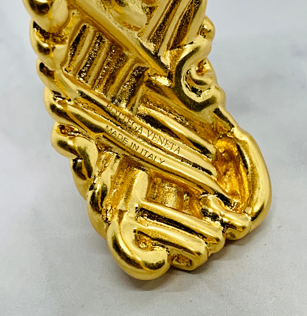 BOTTEGA VENETA Gold Braided Cuff Bracelet - Pre owned