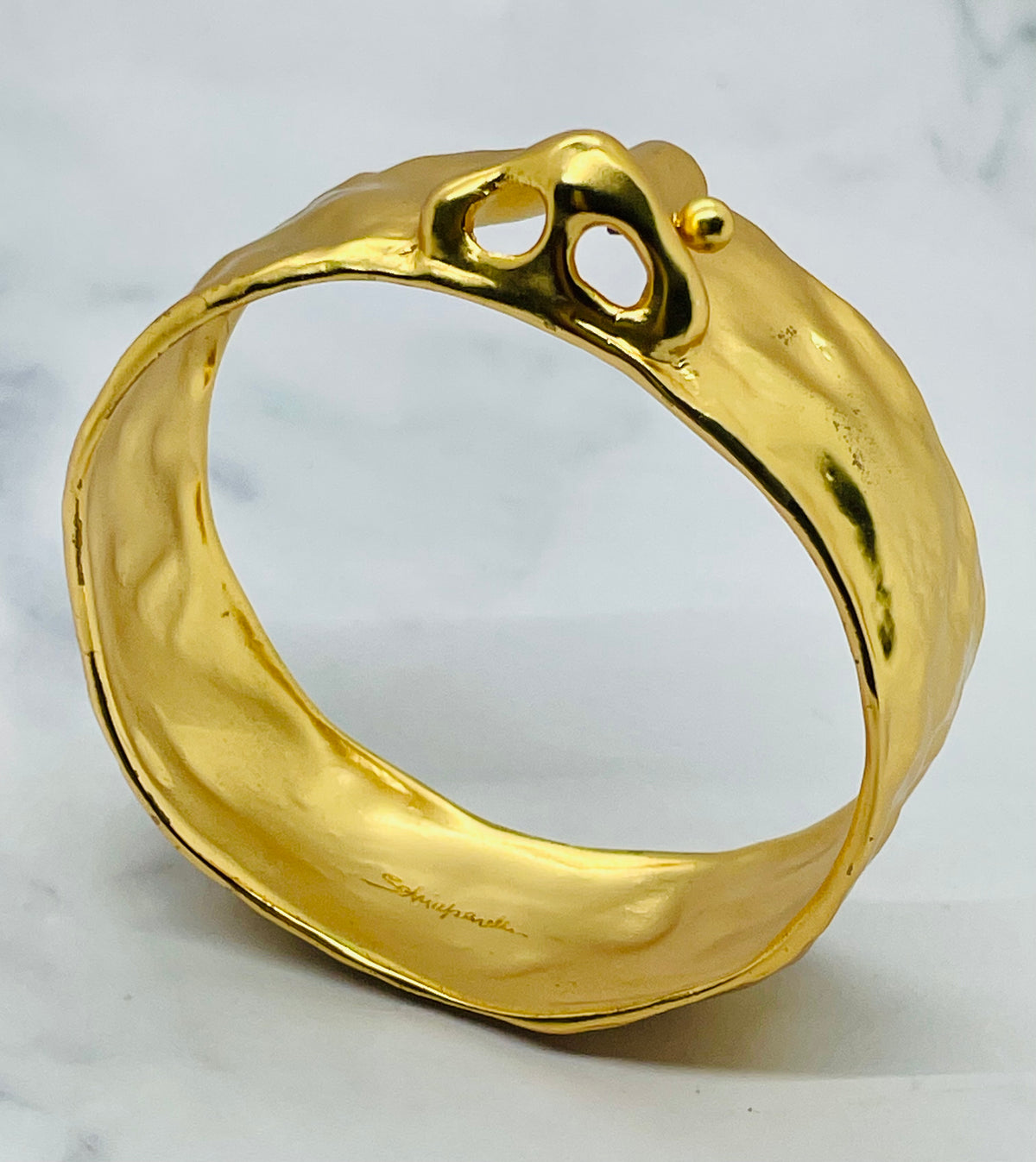 SCHIAPARELLI Sculpted Nose Statement Cuff Bracelet - Pre owned
