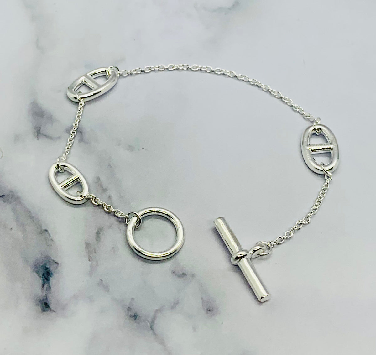 HERMES Silver Chain Bracelet - Pre owned
