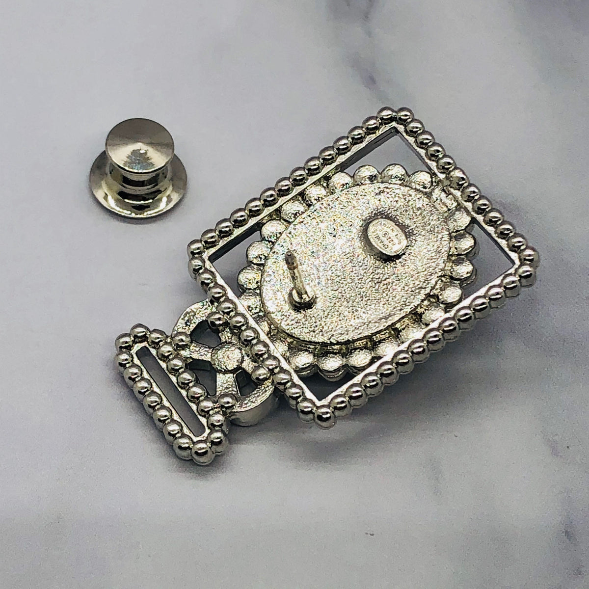 CHANEL CC Rhinestone Bottle Shaped Brooch Pin - Pre owned