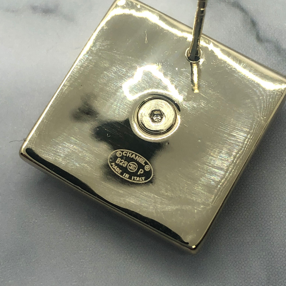 CHANEL CC Rhinestone Square Earrings - Pre owned