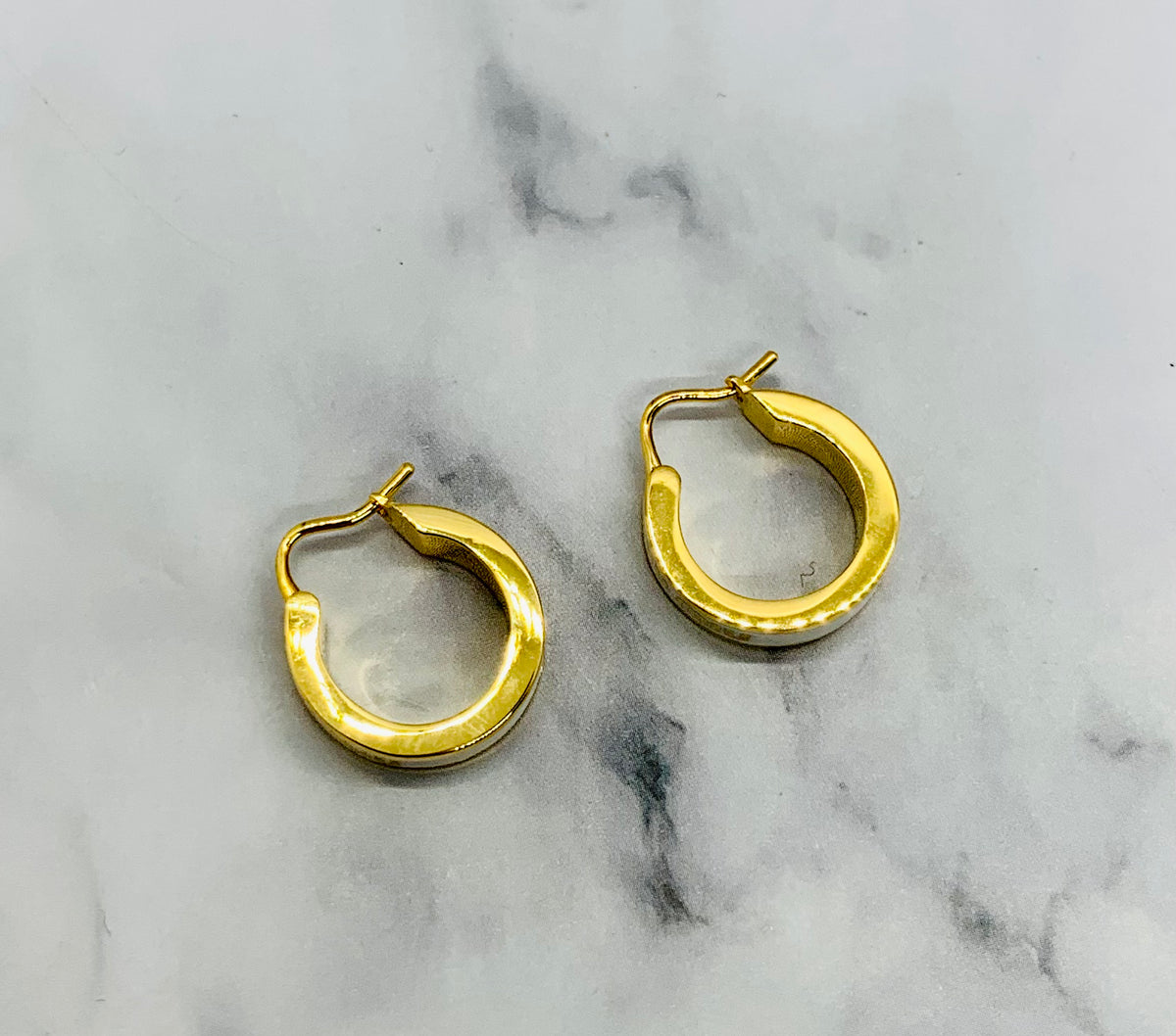 MIU MIU White Monogram Hoop Earrings - Pre owned