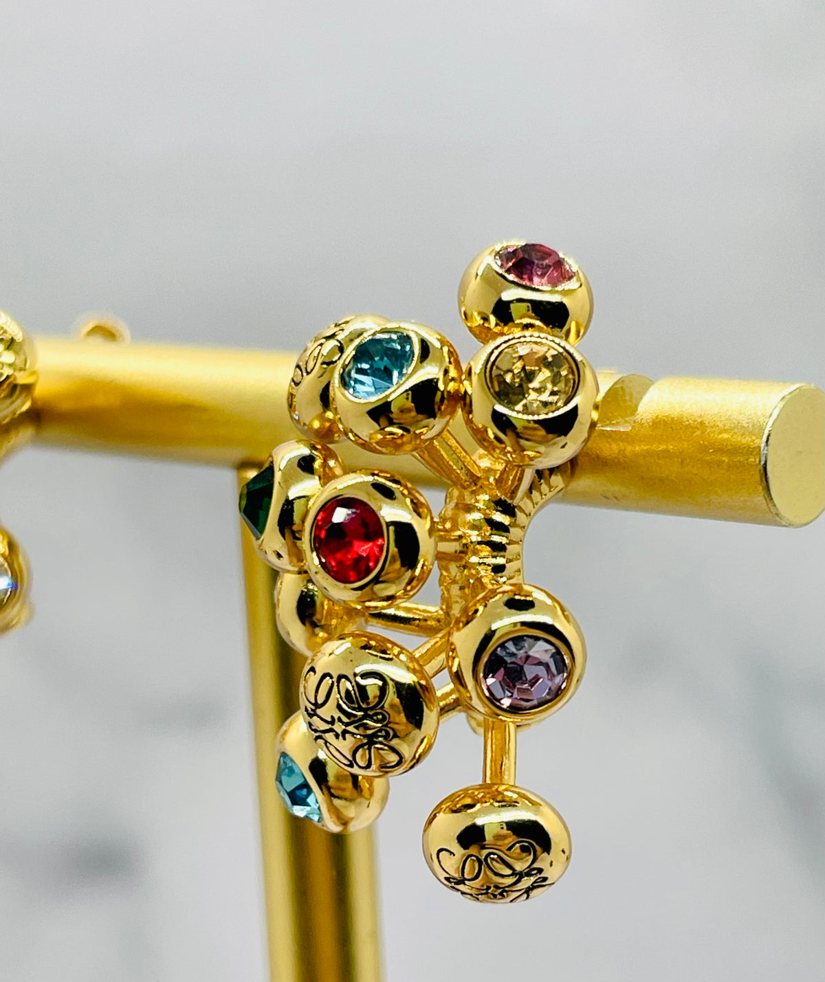 LOEWE Multi Color Rhinestone Earrings - Pre owned