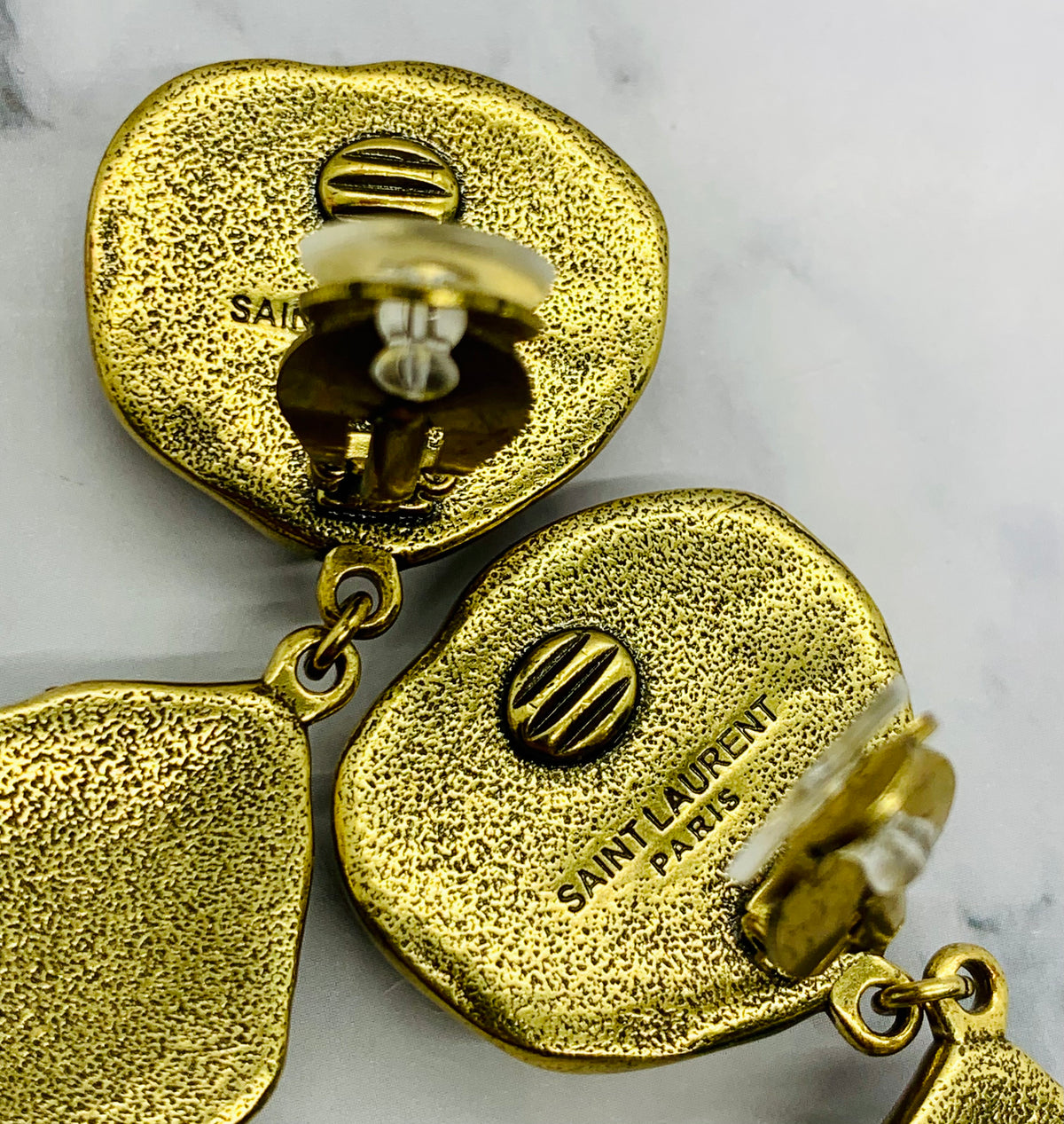 YSL YVES SAINT LAURENT Statement Clip On Earrings - Pre owned