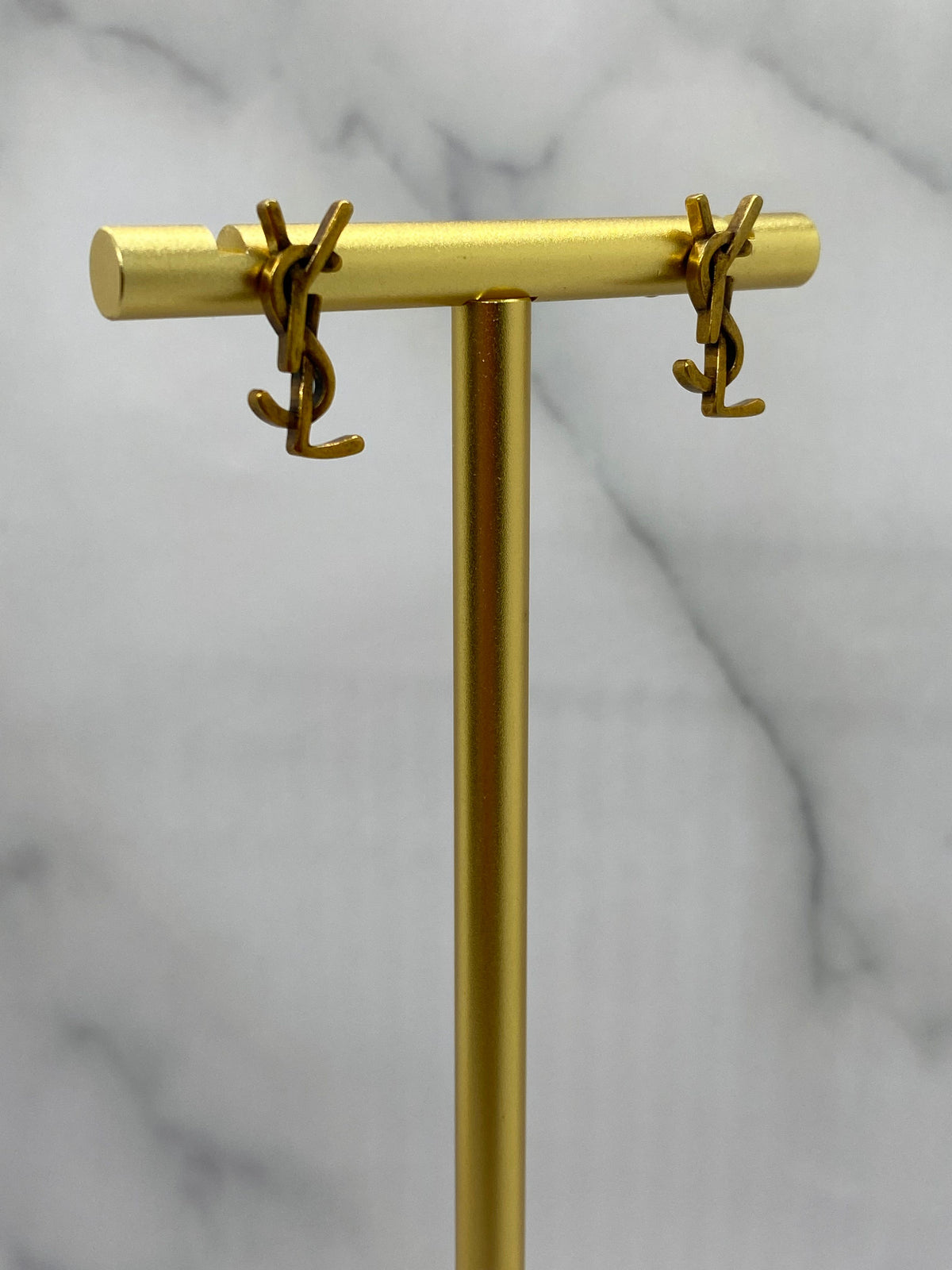 YSL YVES SAINT LAURENT Small Brass Earrings - USED