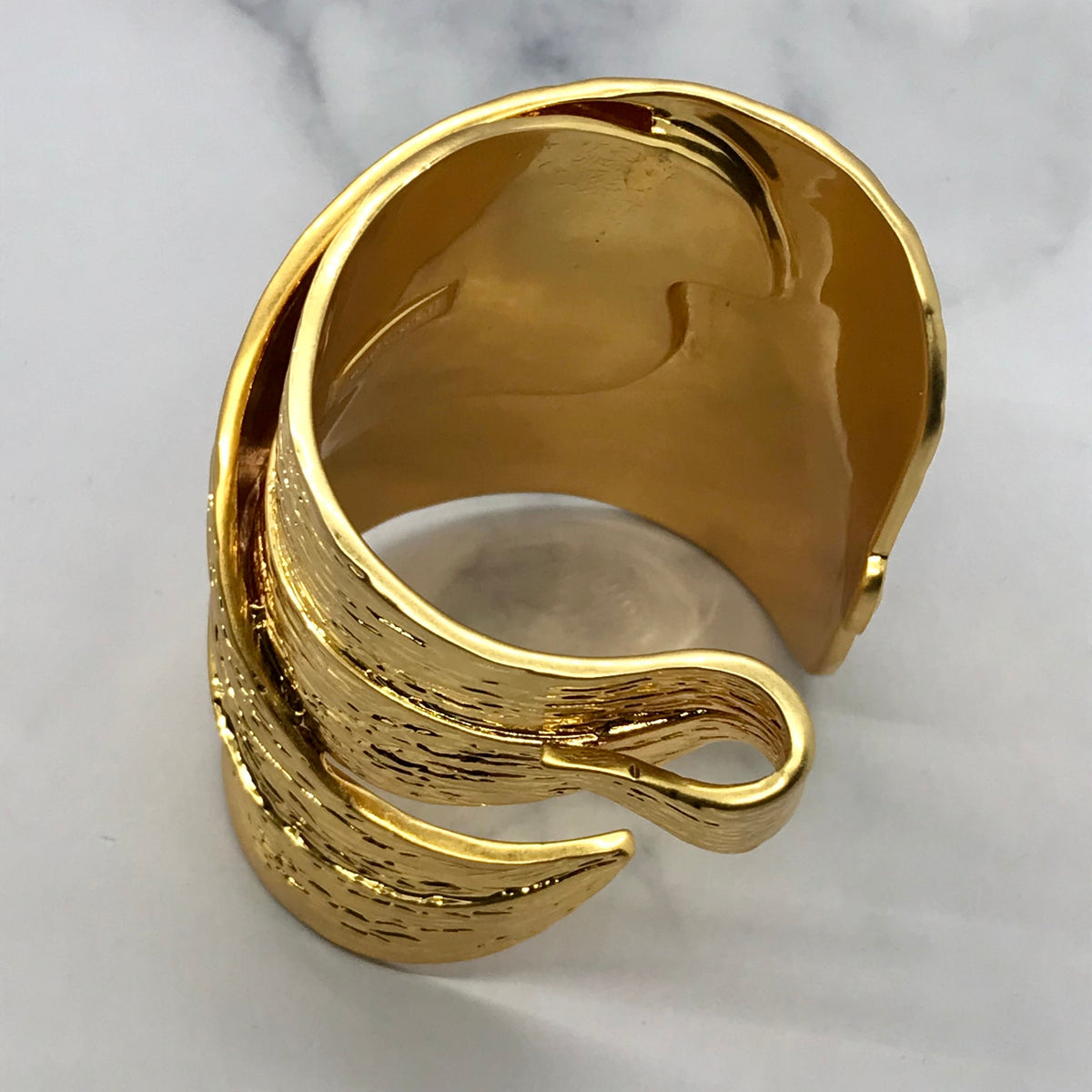 YSL YVES SAINT LAURENT Gold Tone Cuff Bracelet - Pre owned
