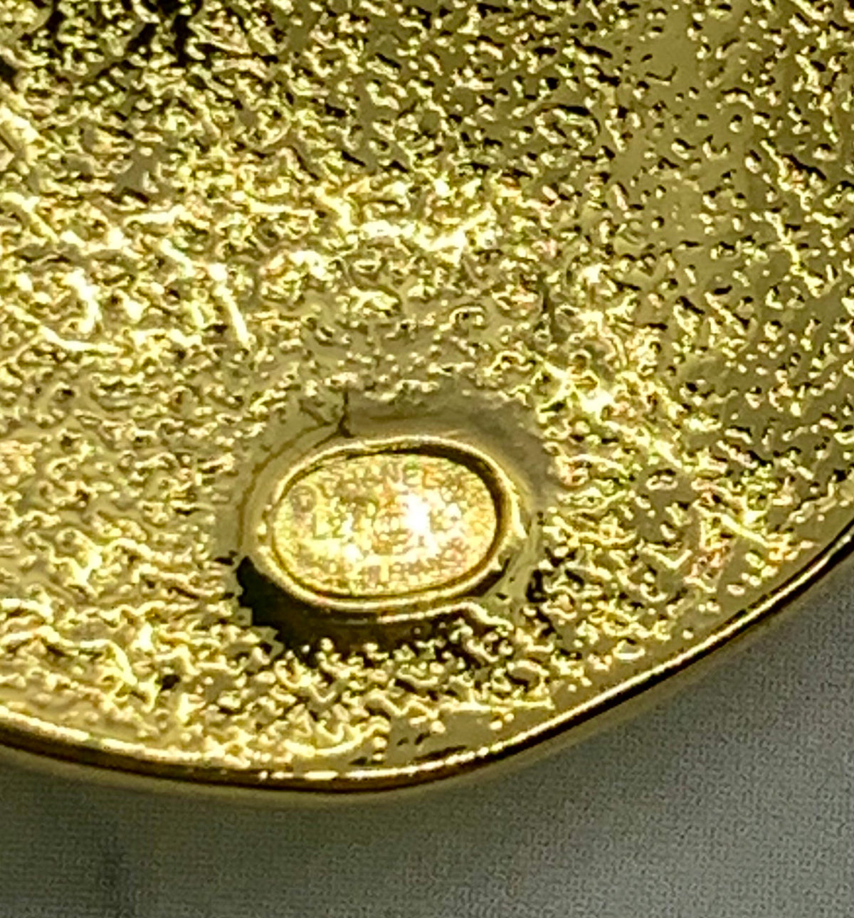 CHANEL CC Gold Tone Button Earrings - USED