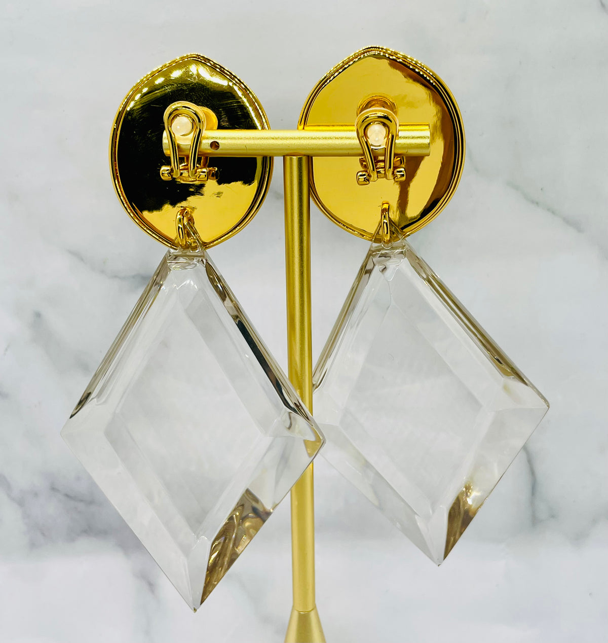 YSL YVES SAINT LAURENT Statement Clip On Earrings - Pre owned