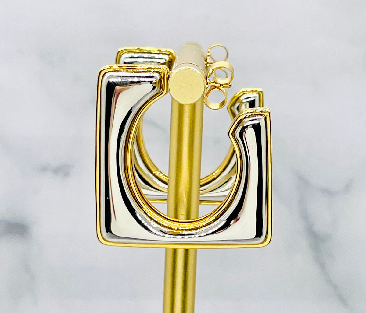 YSL YVES SAINT LAURENT Mixed Metal Hoop Earrings - Pre owned