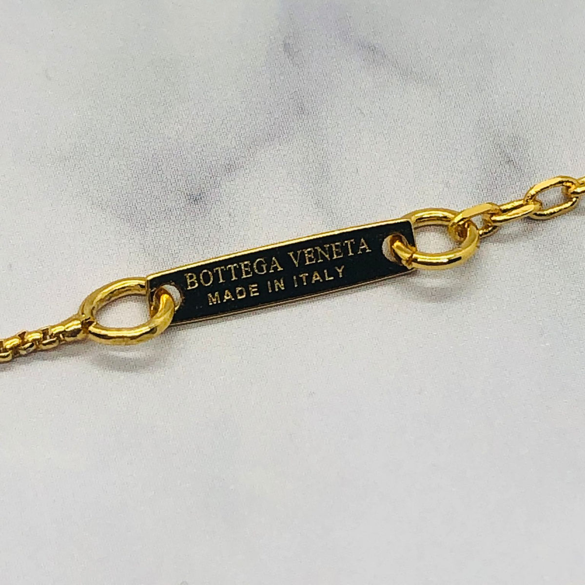 BOTTEGA VENETA Gold Tone Tear Drop Necklace - Pre owned