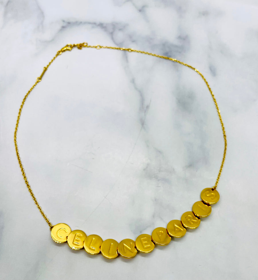 CELINE Paris Disc Necklace - Pre owned