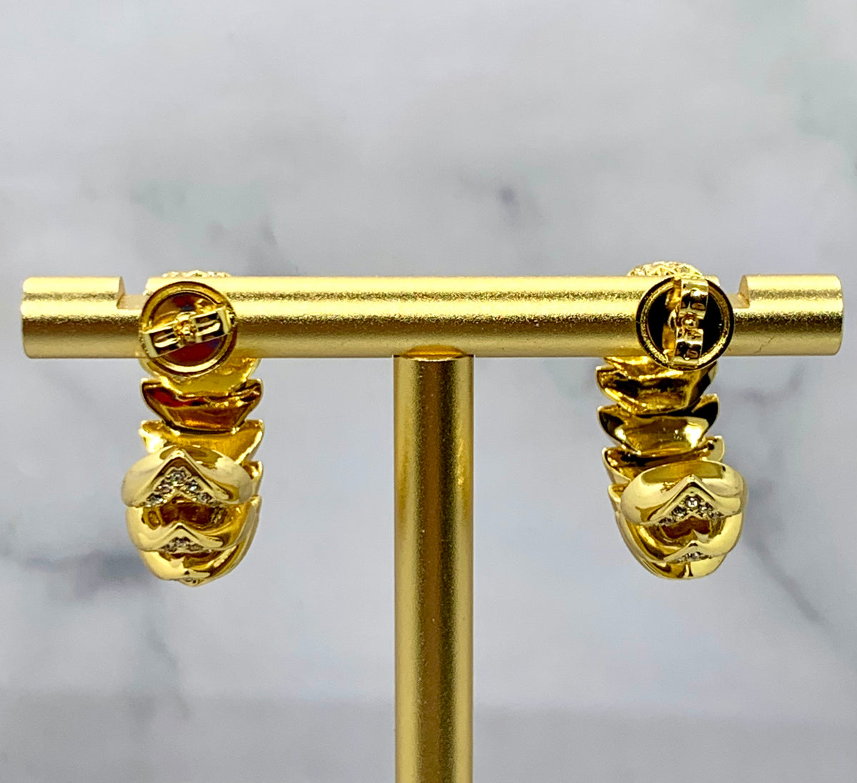 BOTTEGA VENETA Rhinestone Hoop Earrings - Pre owned