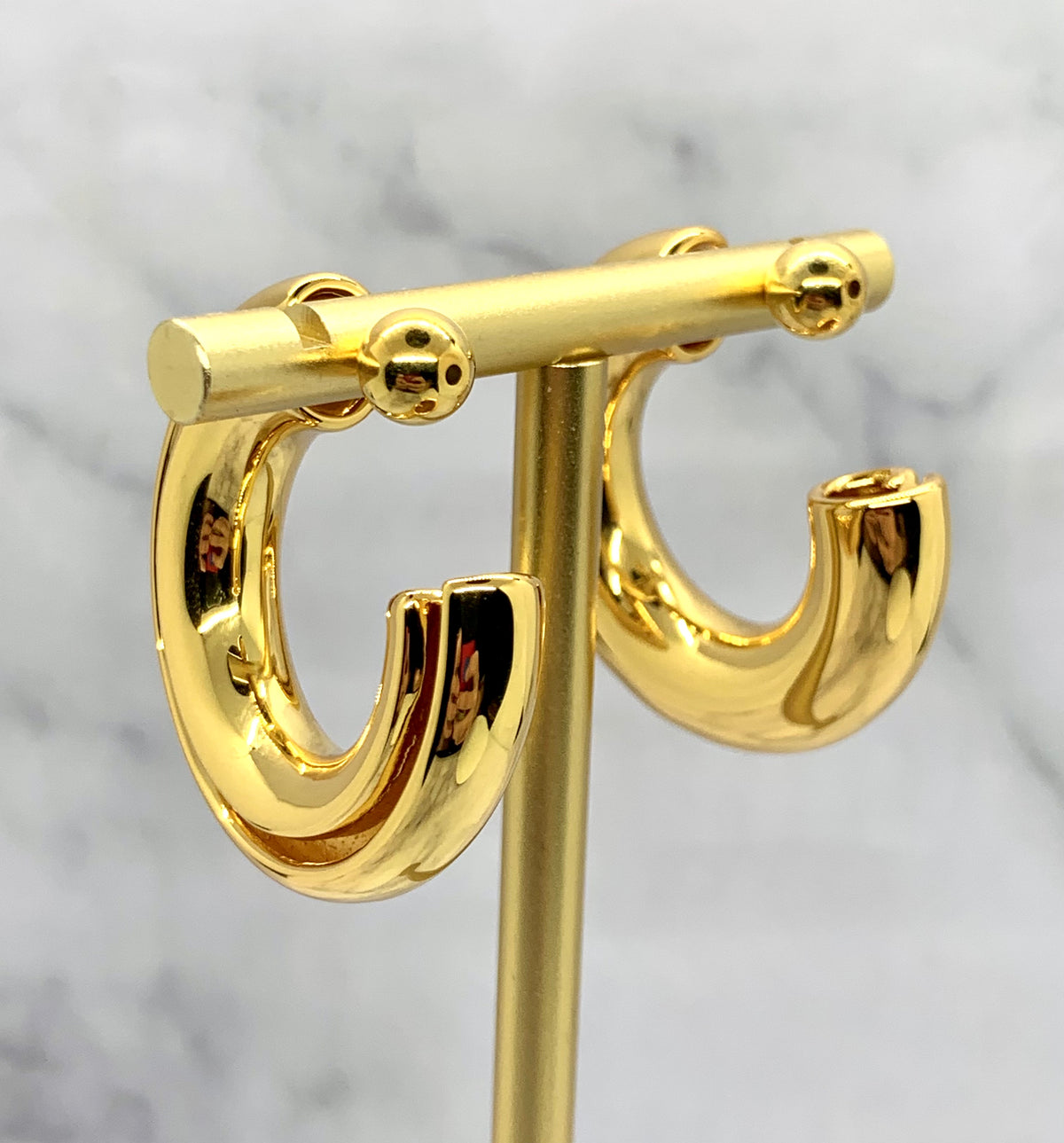 GUCCI G Hollow Tube Hoop Earrings - Pre owned
