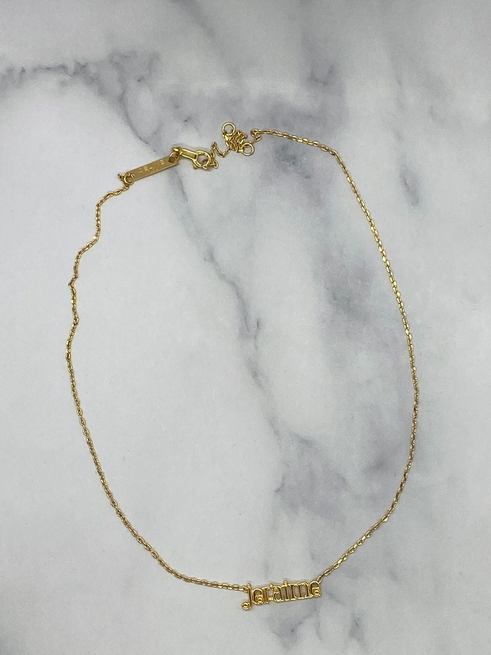 Auth CELINE JE'TAIME Gold Tone Necklace - Pre owned