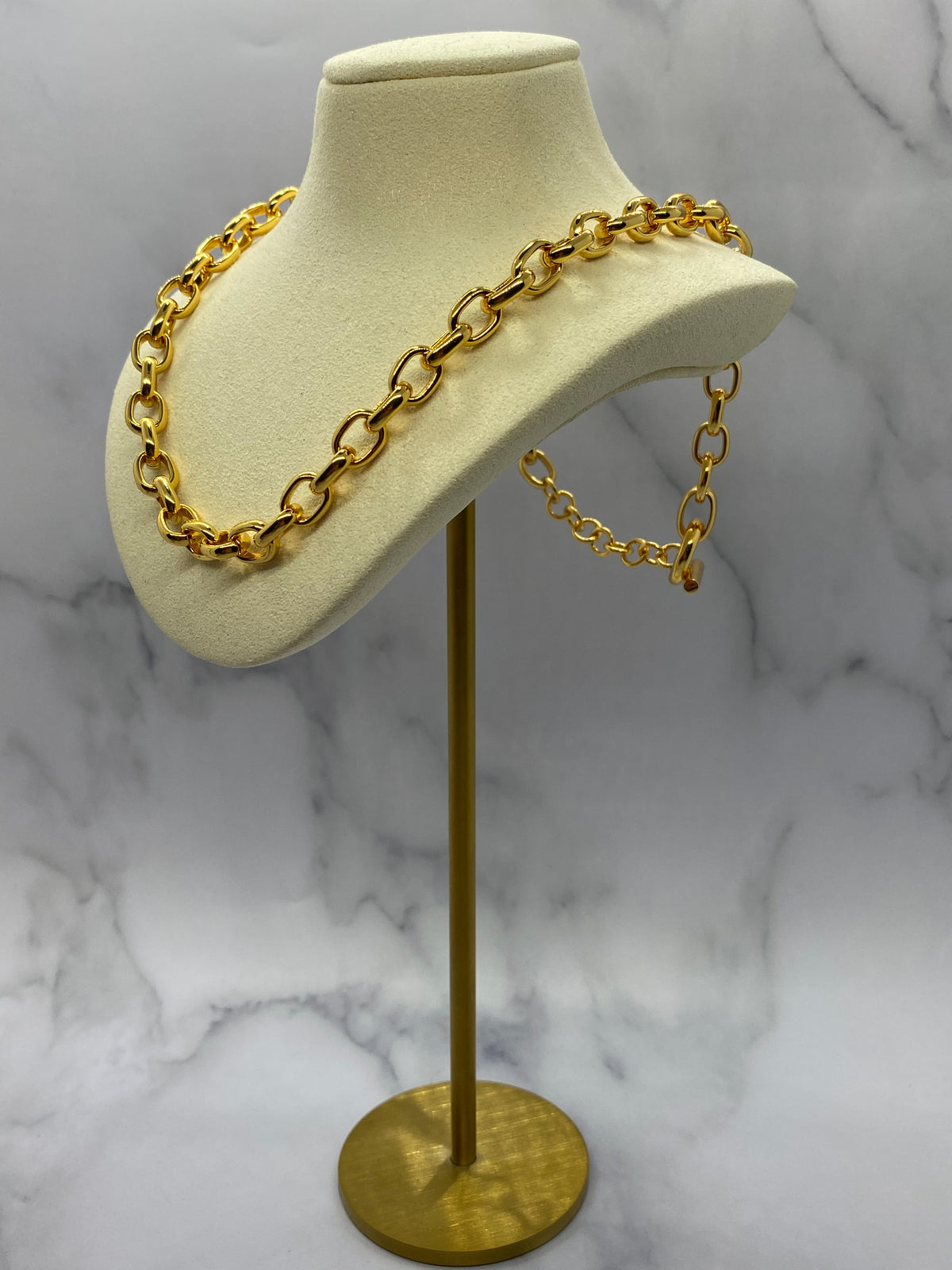 BOTTEGA VENETA Gold Tone Chain Necklace - Pre owned