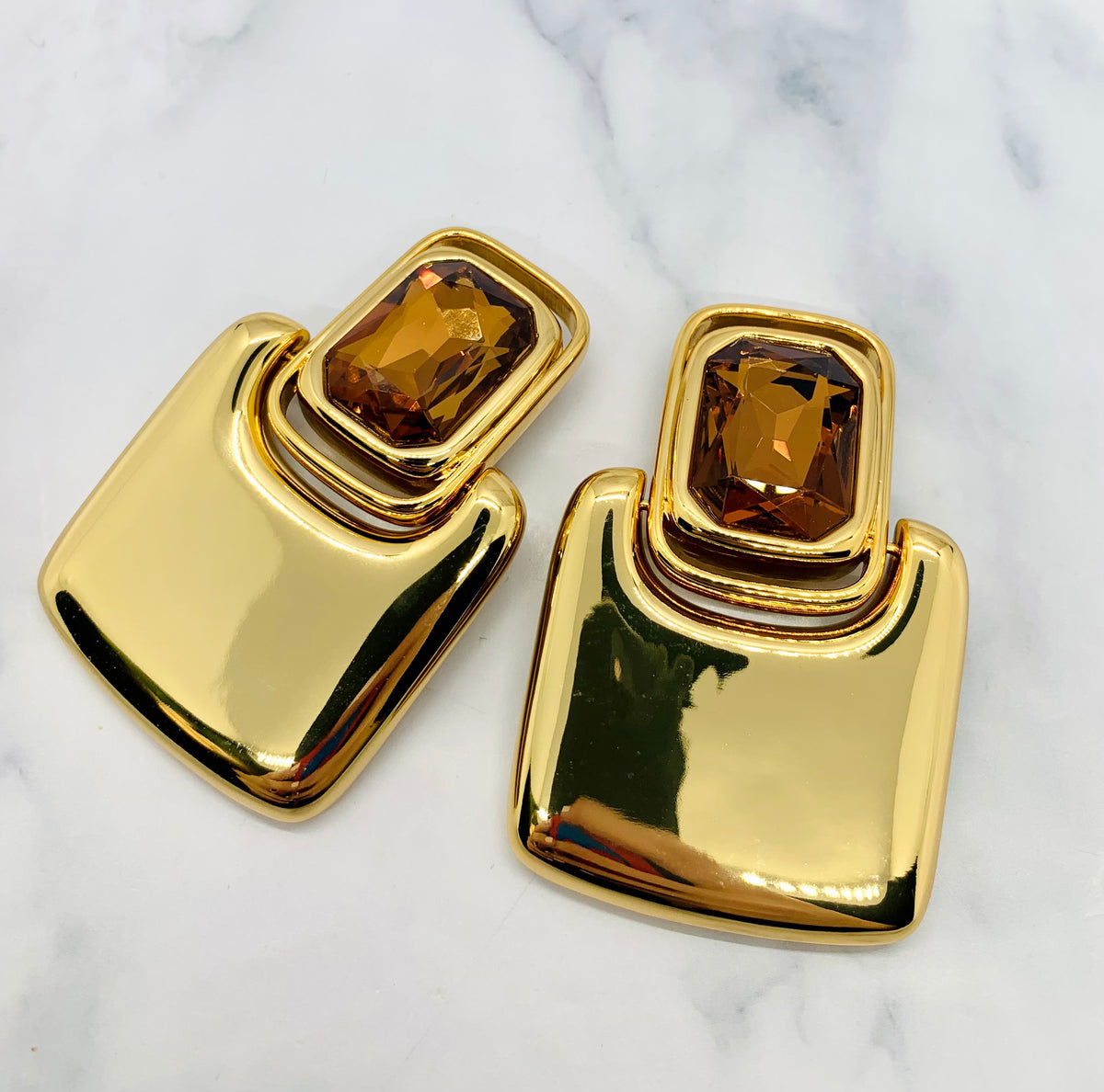 YSL YVES SAINT LAURENT Cabochon Clip On Earrings - Pre owned